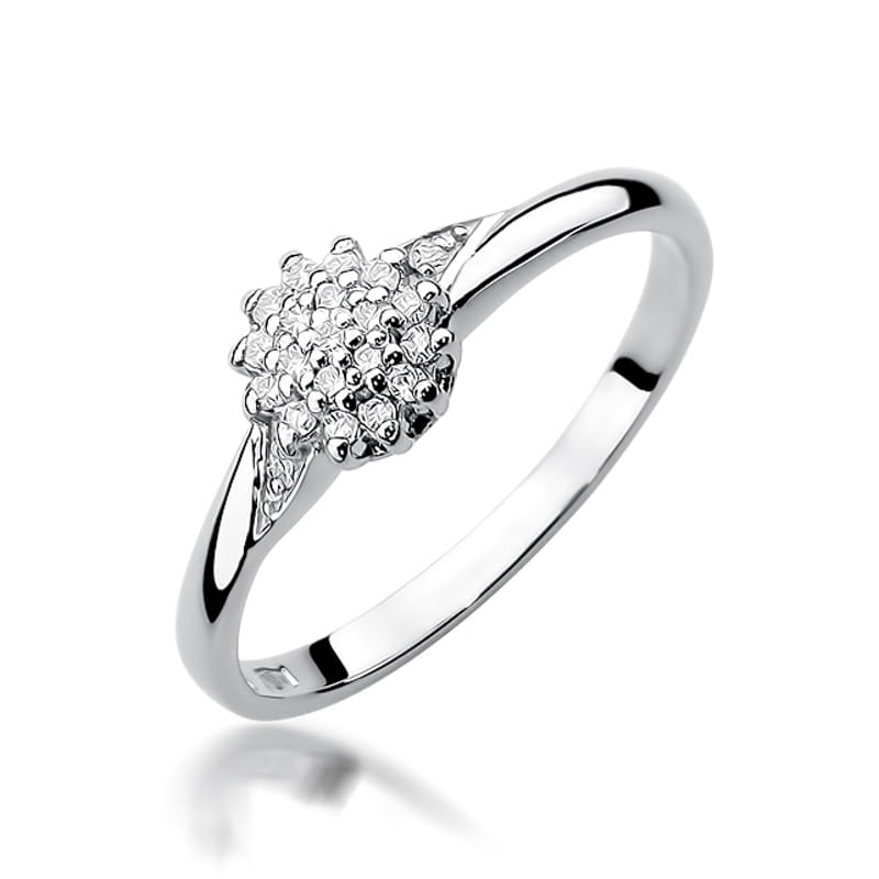 Prsteň W419 s diamantmi, biele zlato Au 585/1000 2