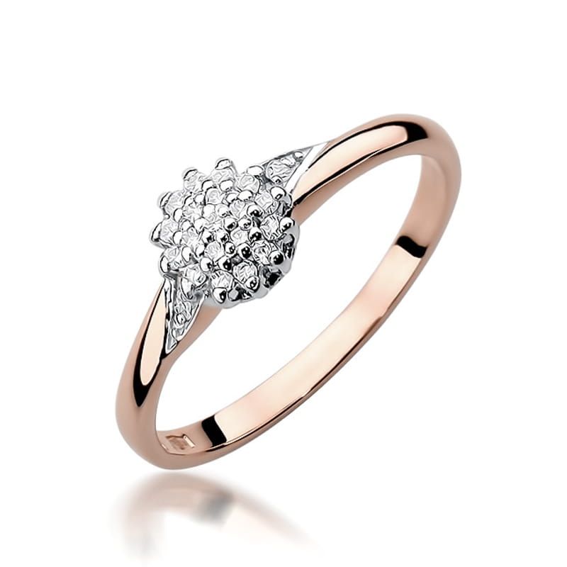 Prsteň W419 s diamantmi, ružové zlato Au 585/1000 2