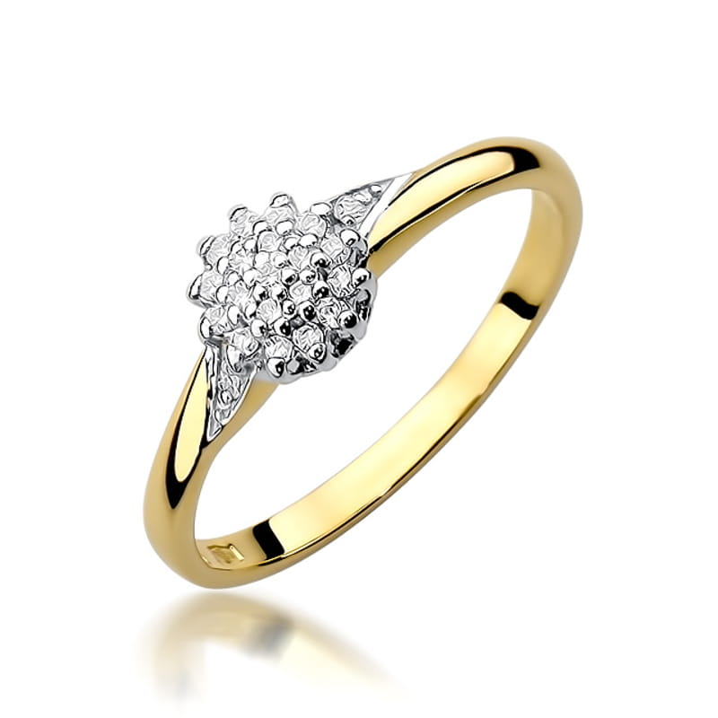 Prsteň W419 s diamantmi, žlté zlato Au 585/1000 2