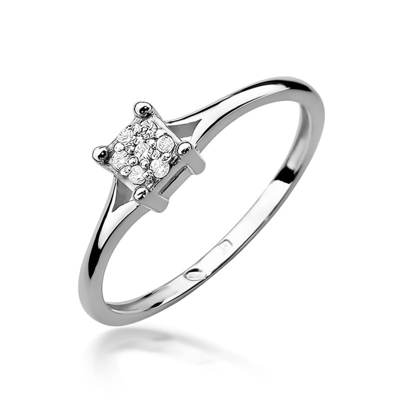 Prsteň W424 s diamantmi, biele zlato Au 585/1000 2