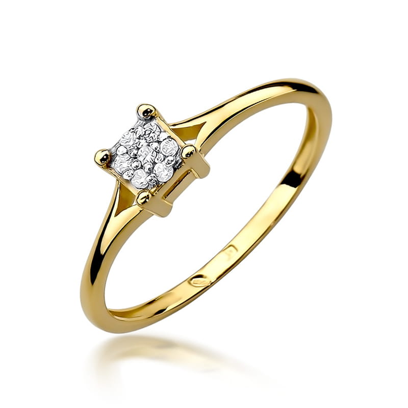 Prsteň W424 s diamantmi, žlté zlato Au 585/1000 2
