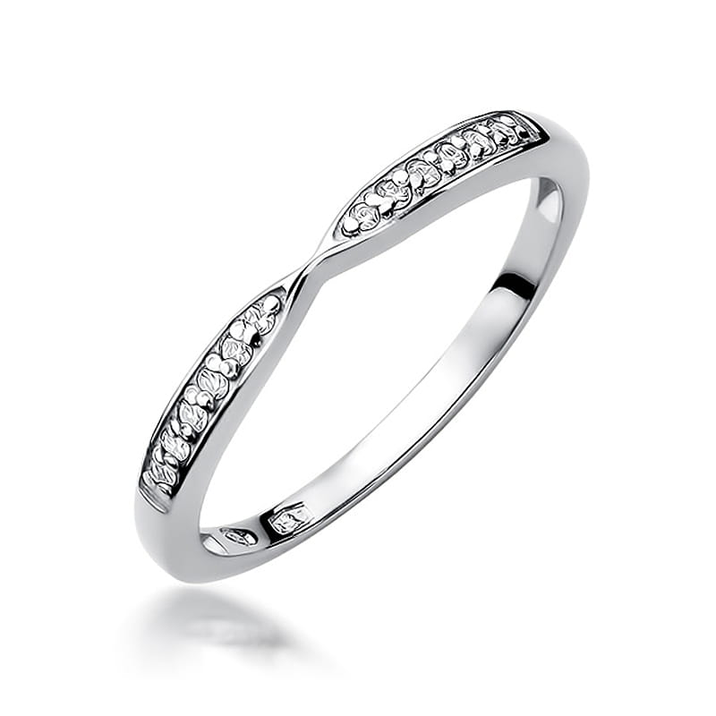 Prsteň W425 s diamantmi, biele zlato Au 585/1000 2