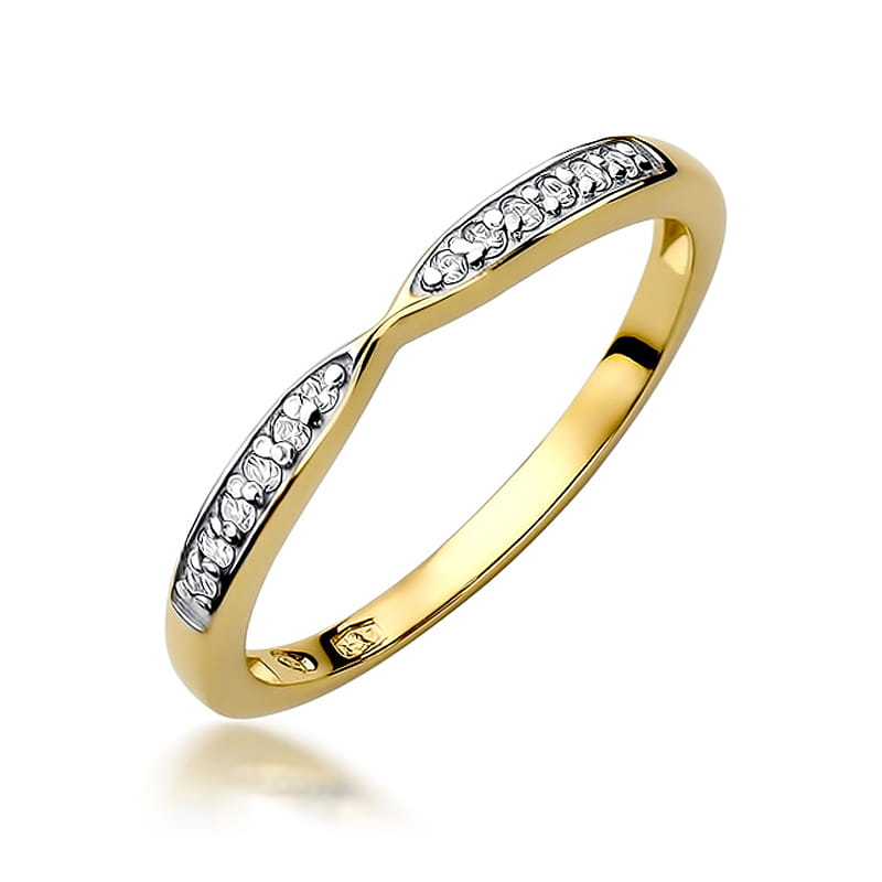 Prsteň W425 s diamantmi, žlté zlato Au 585/1000 2