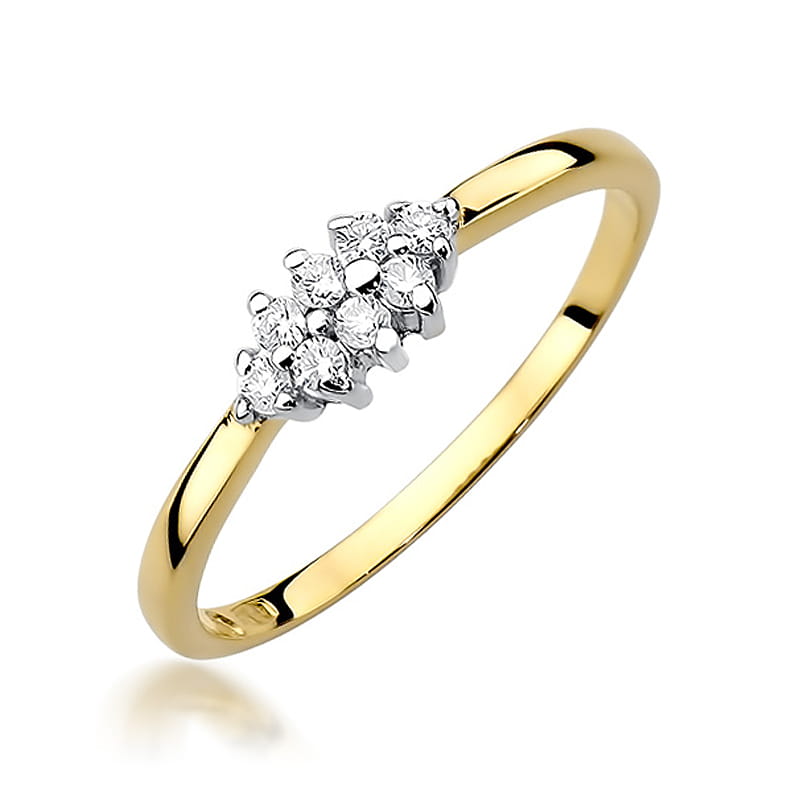 Prsteň W427 s diamantmi, žlté zlato Au 585/1000 2