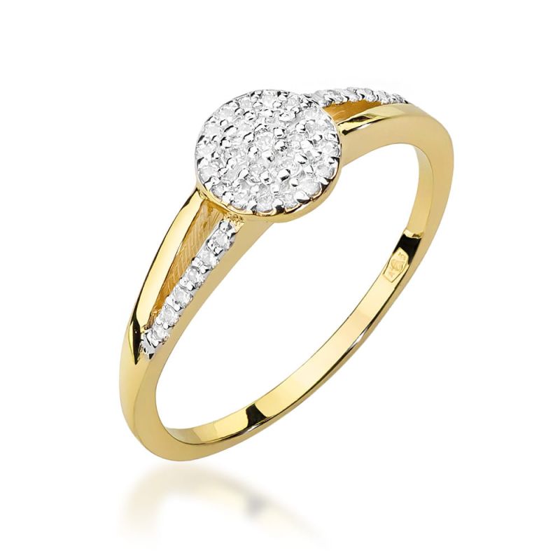 Prsteň W437 s diamantmi, žlté zlato Au 585/1000 2