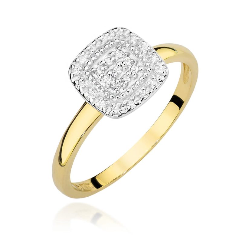 Prsteň W448 s diamantmi, žlté zlato Au 585/1000 2