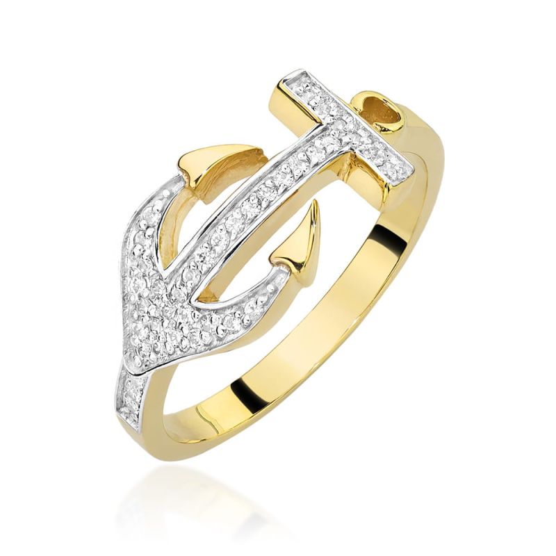 Prsteň W454 s diamantmi, žlté zlato Au 585/1000 2