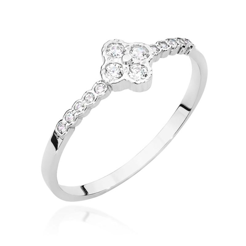 Prsteň W480 s diamantmi, biele zlato Au 585/1000 2