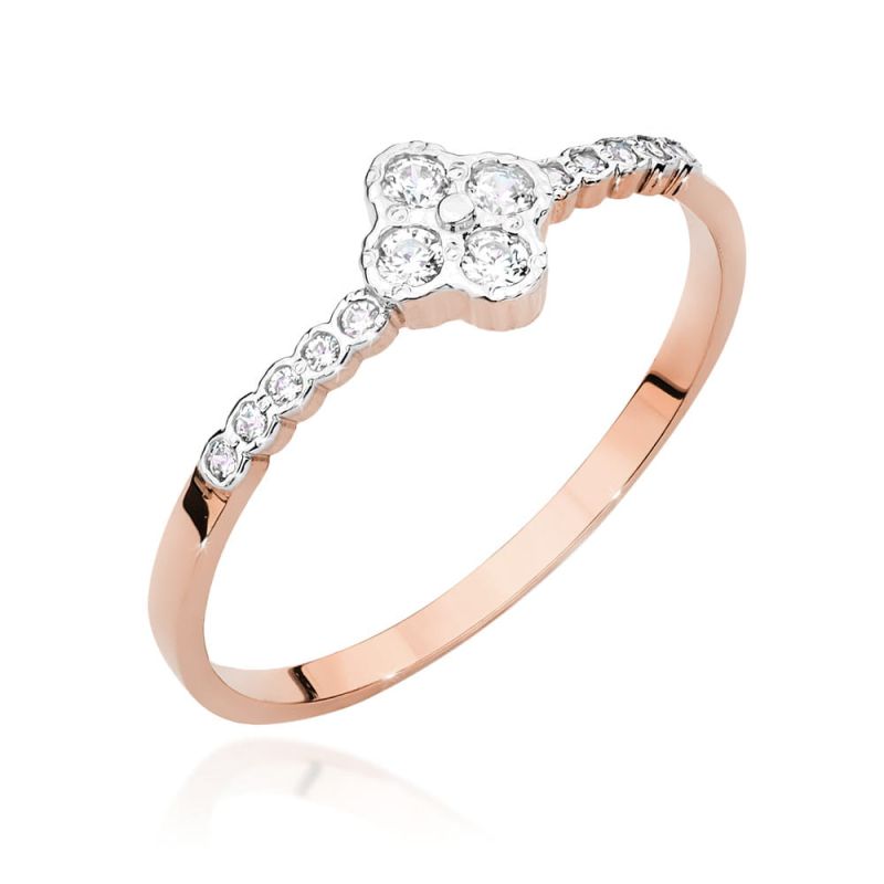 Prsteň W480 s diamantmi, ružové zlato Au 585/1000 2