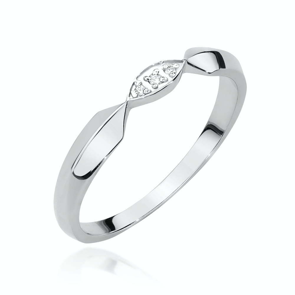 Prsteň W493 s diamantmi, biele zlato Au 585/1000 2