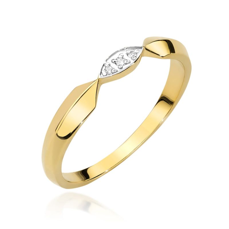 Prsteň W493 s diamantmi, žlté zlato Au 585/1000 2