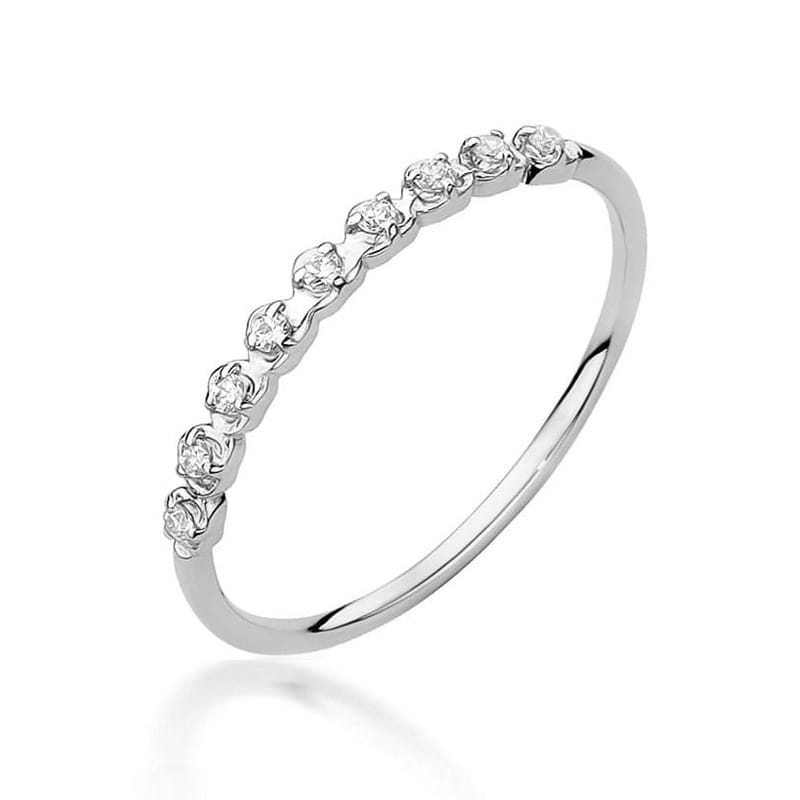 Prsteň W504 s diamantmi, biele zlato Au 585/1000 2