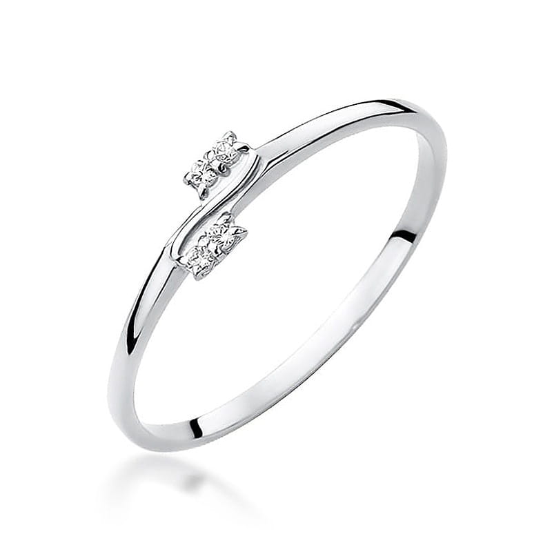 Prsteň W505 s diamantmi, biele zlato Au 585/1000 2