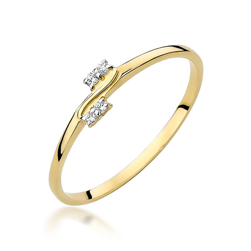 Prsteň W505 s diamantmi, žlté zlato Au 585/1000 2