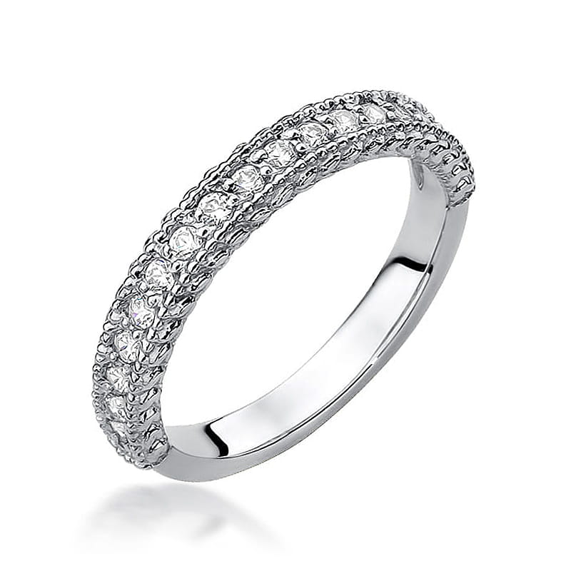 Prsteň W507 s diamantmi, biele zlato Au 585/1000 2