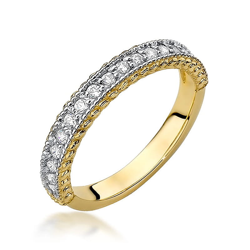 Prsteň W507 s diamantmi, žlté zlato Au 585/1000 2
