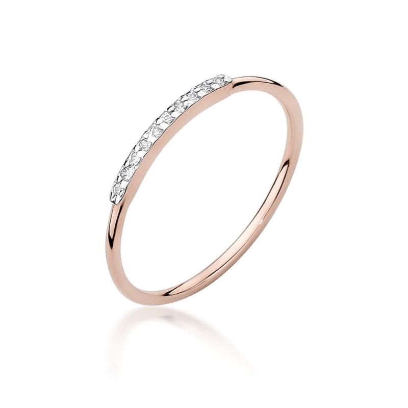 Prsteň W509 s diamantmi, ružové zlato Au 585/1000 2