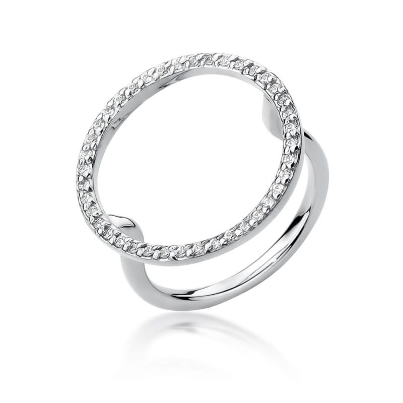 Prsteň W510 s diamantmi, biele zlato Au 585/1000 2
