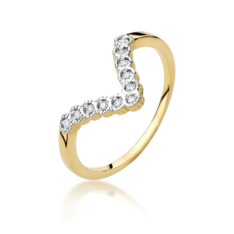 Prsteň W520 s diamantmi, žlté zlato Au 585/1000 2