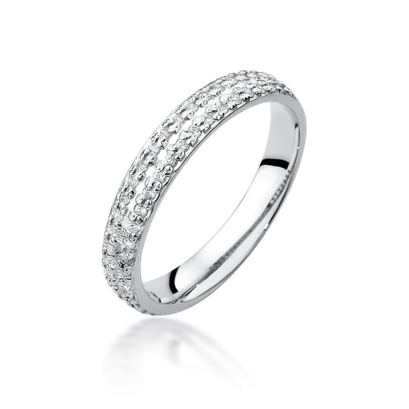 Prsteň W522 s diamantmi, biele zlato Au 585/1000 2