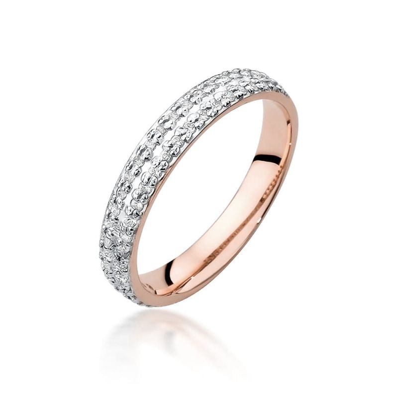 Prsteň W522 s diamantmi, ružové zlato Au 585/1000 2