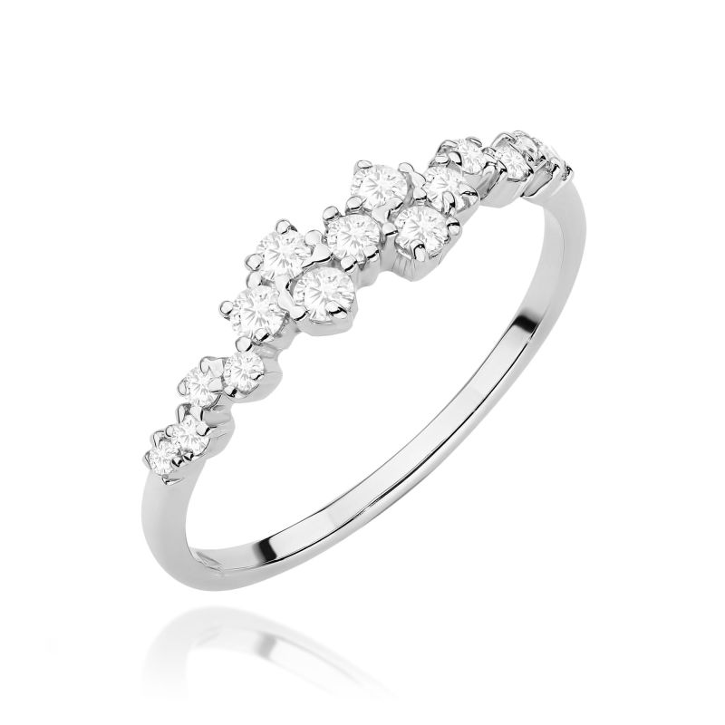 Prsteň W528 s diamantmi, biele zlato Au 585/1000 2