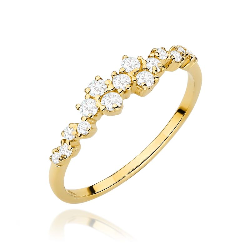 Prsteň W528 s diamantmi, žlté zlato Au 585/1000 2