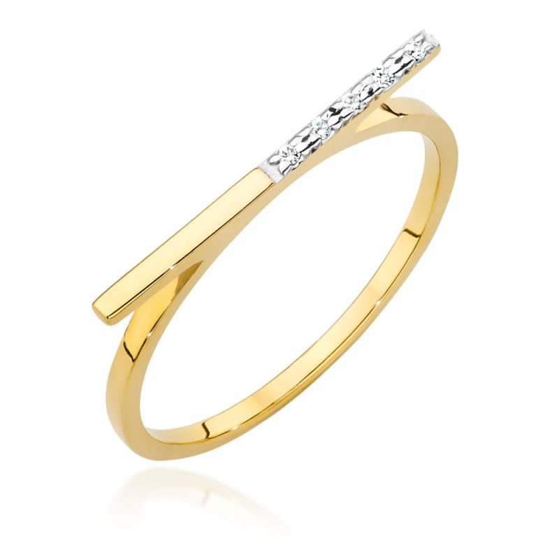 Prsteň W537 s diamantmi, žlté zlato Au 585/1000 2