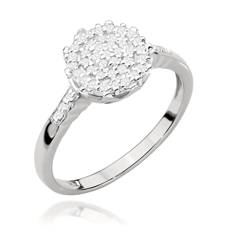 Prsteň W565 s diamantmi, biele zlato Au 585/1000 2