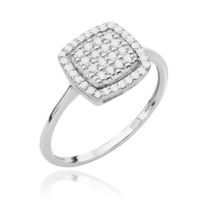 Prsteň W568 s diamantmi, biele zlato Au 585/1000 2