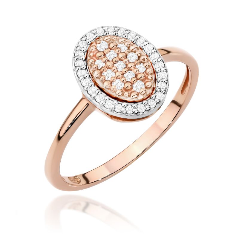 Prsteň W570 s diamantmi, ružové zlato Au 585/1000 2