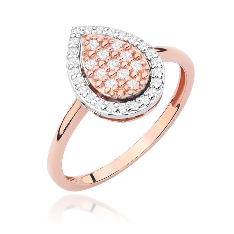 Prsteň W571 s diamantmi, ružové zlato Au 585/1000 2