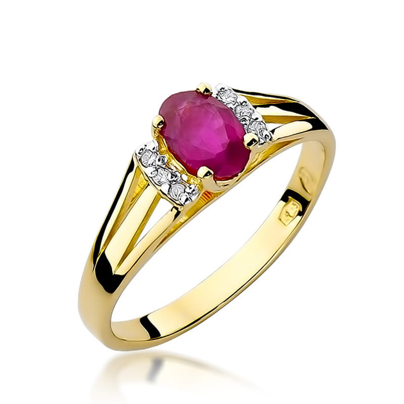 W005 Ruby prsteň 0,60ct žlté zlato Au 585/1000 2
