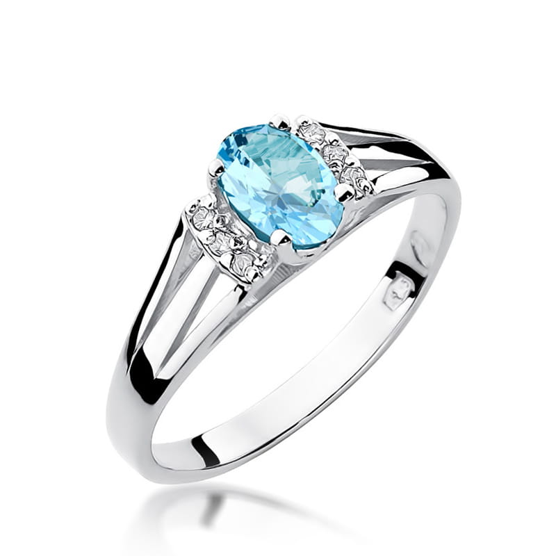 W005 Topaz prsteň 0,50ct biele zlato Au 585/1000 2