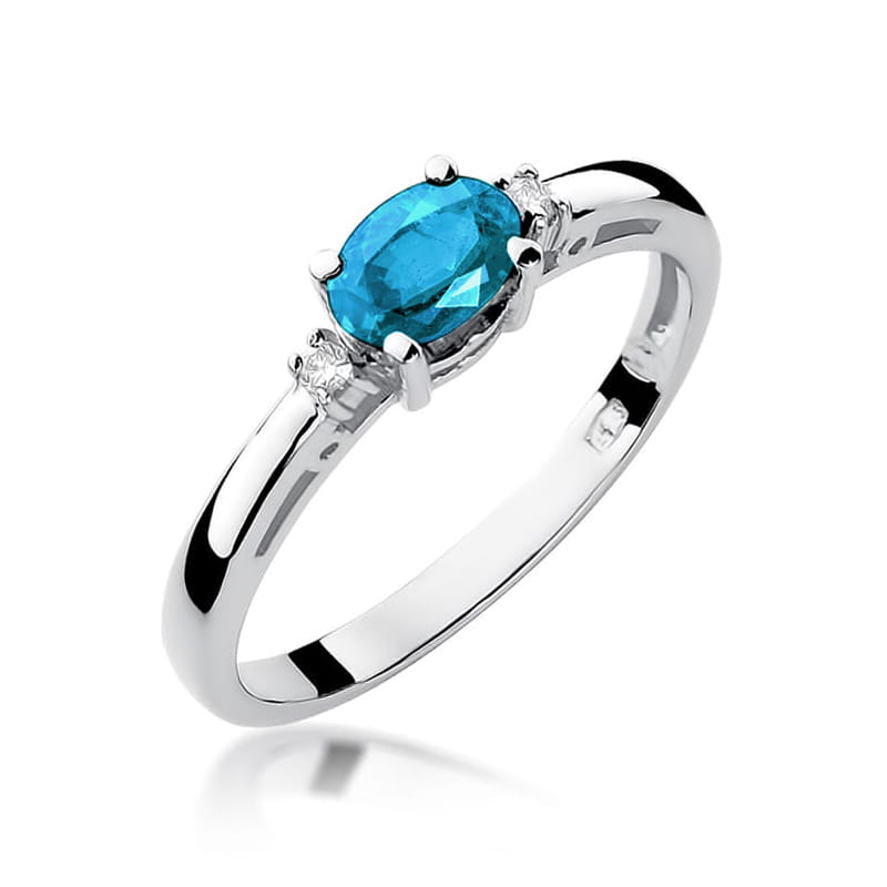 W006 Topaz prsteň 0,50ct biele zlato Au 585/1000 2