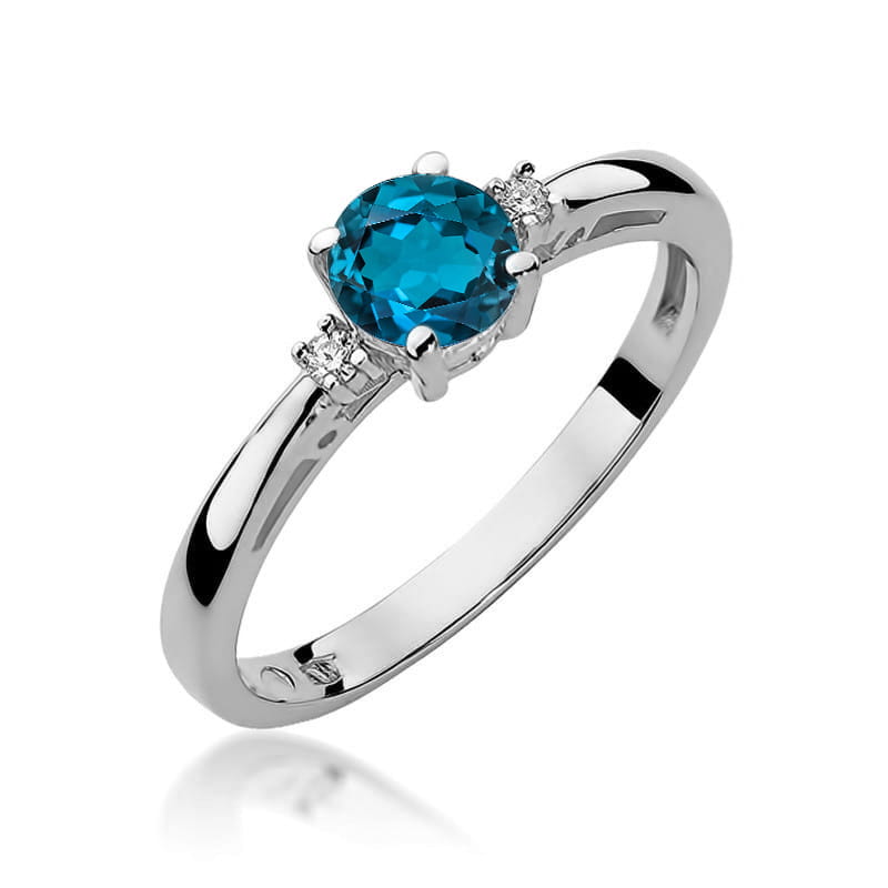 W010 Topaz London Modrý prsteň 0,50ct biele zlato Au 585/1000 2