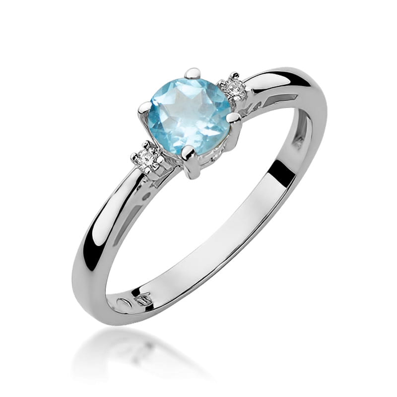 W010 Topaz prsteň 0,50ct biele zlato Au 585/1000 2