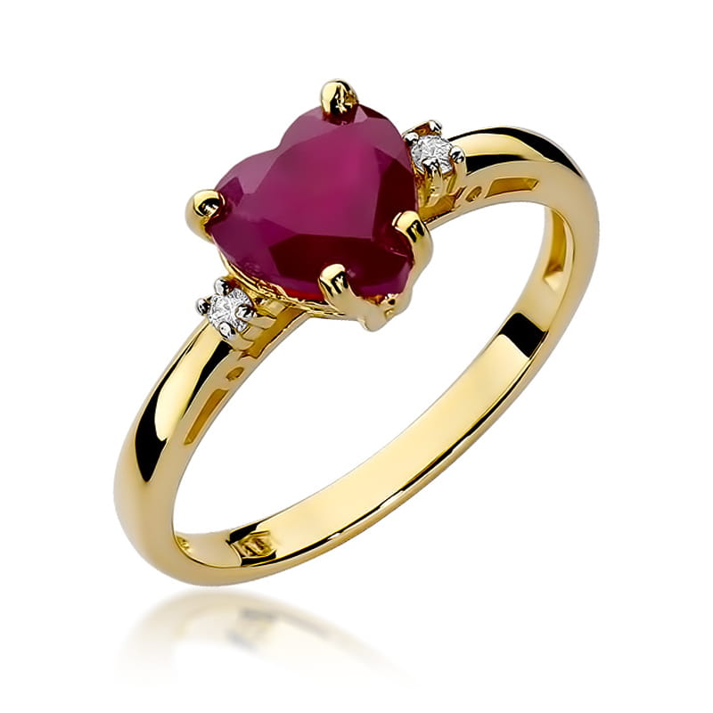 W012 Ruby prsteň 1.70ct žlté zlato Au 585/1000 2