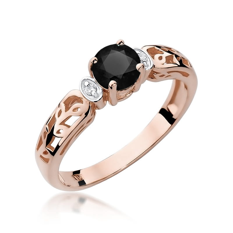 W014 Prsteň Black Diamond 0,50ct ružové zlato Au 585/1000 2