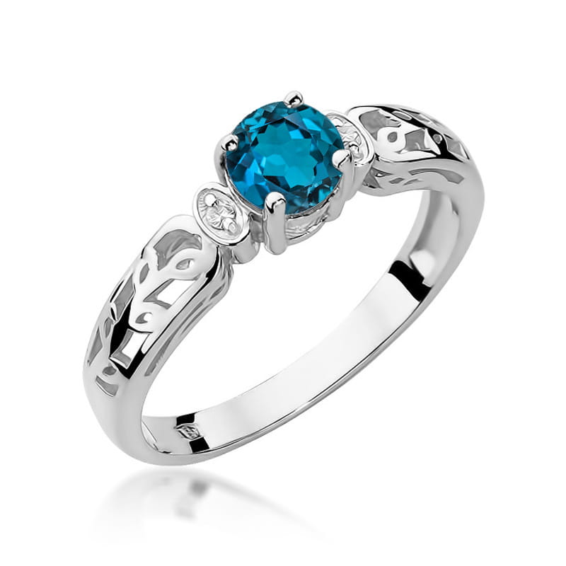 W014 Topaz London Modrý prsteň 0,50ct biele zlato Au 585/1000 2