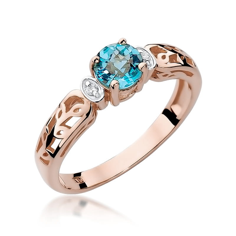 W014 Topaz prsteň 0,50ct ružové zlato Au 585/1000 2