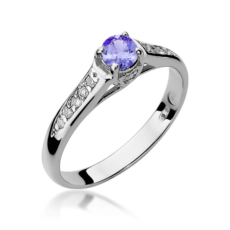 W016 Tanzanitový prsteň 0,35ct biele zlato Au 585/1000 2