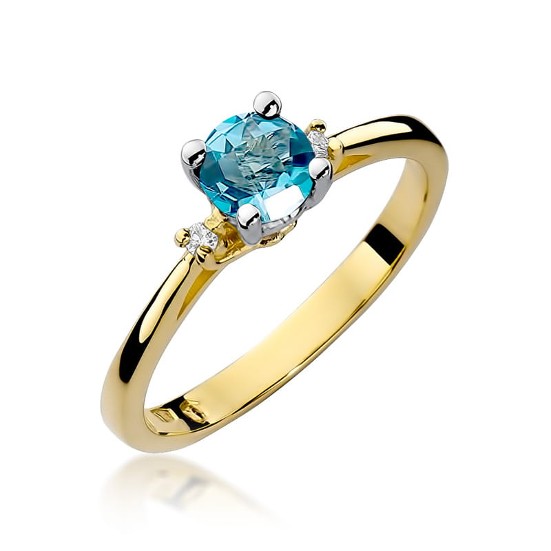 W017 Topaz prsteň 0,50ct žlté zlato Au 585/1000 2