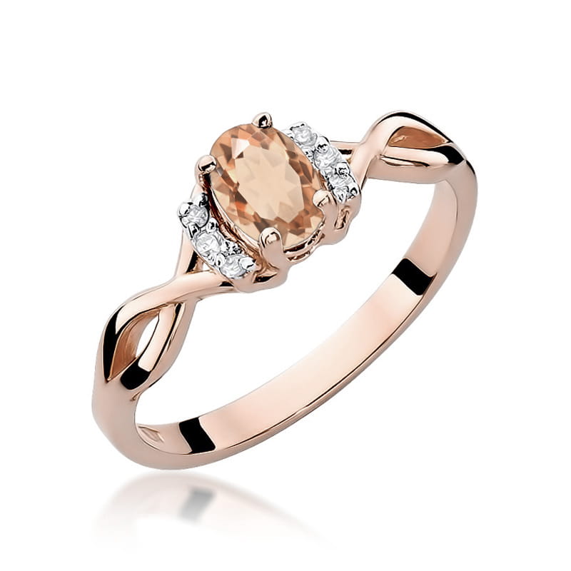 W019 Morganit prsteň 0,40ct ružové zlato Au 585/1000 2
