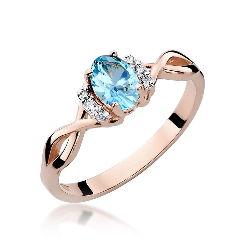 W019 Topaz prsteň 0,50ct ružové zlato Au 585/1000 2
