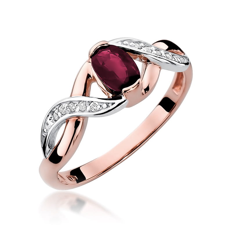 W028 Ruby prsteň 0.60ct ružové zlato Au 585/1000 2