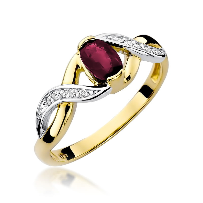 W028 Ruby prsteň 0,60ct žlté zlato Au 585/1000 2
