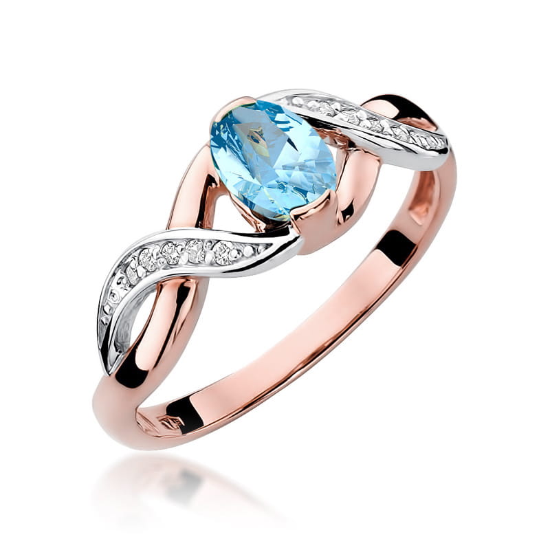 W028 Topaz prsteň 0,50ct ružové zlato Au 585/1000 2