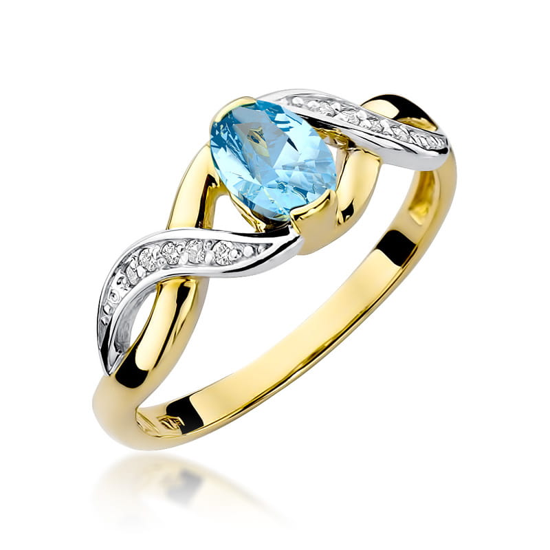 W028 Topaz prsteň 0,50ct žlté zlato Au 585/1000 2