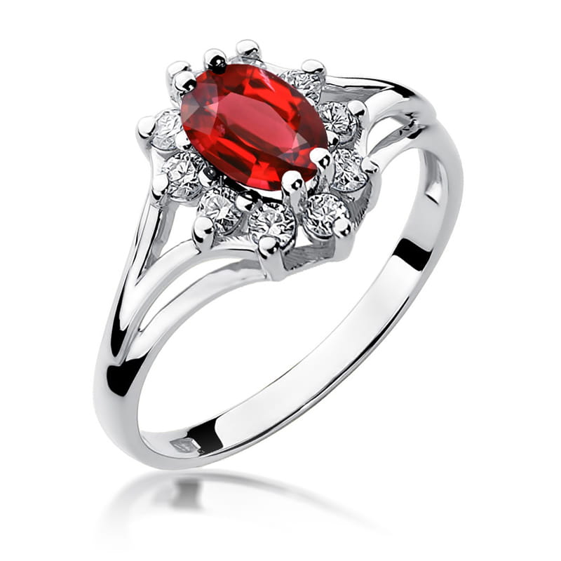 W037 Ruby prsteň 1.00ct biele zlato Au 585/1000 2